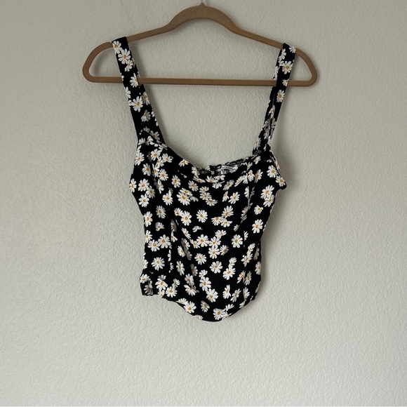 Reformation Elaine Square Neck Top in Daisy Chain - Picture 2 of 6